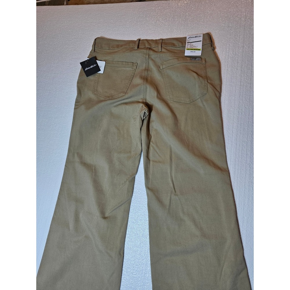 Eddie Bauer Curvy Trouser Pants Khaki Tan Mid Rise 14P Petite New NWT - Picture 2 of 6